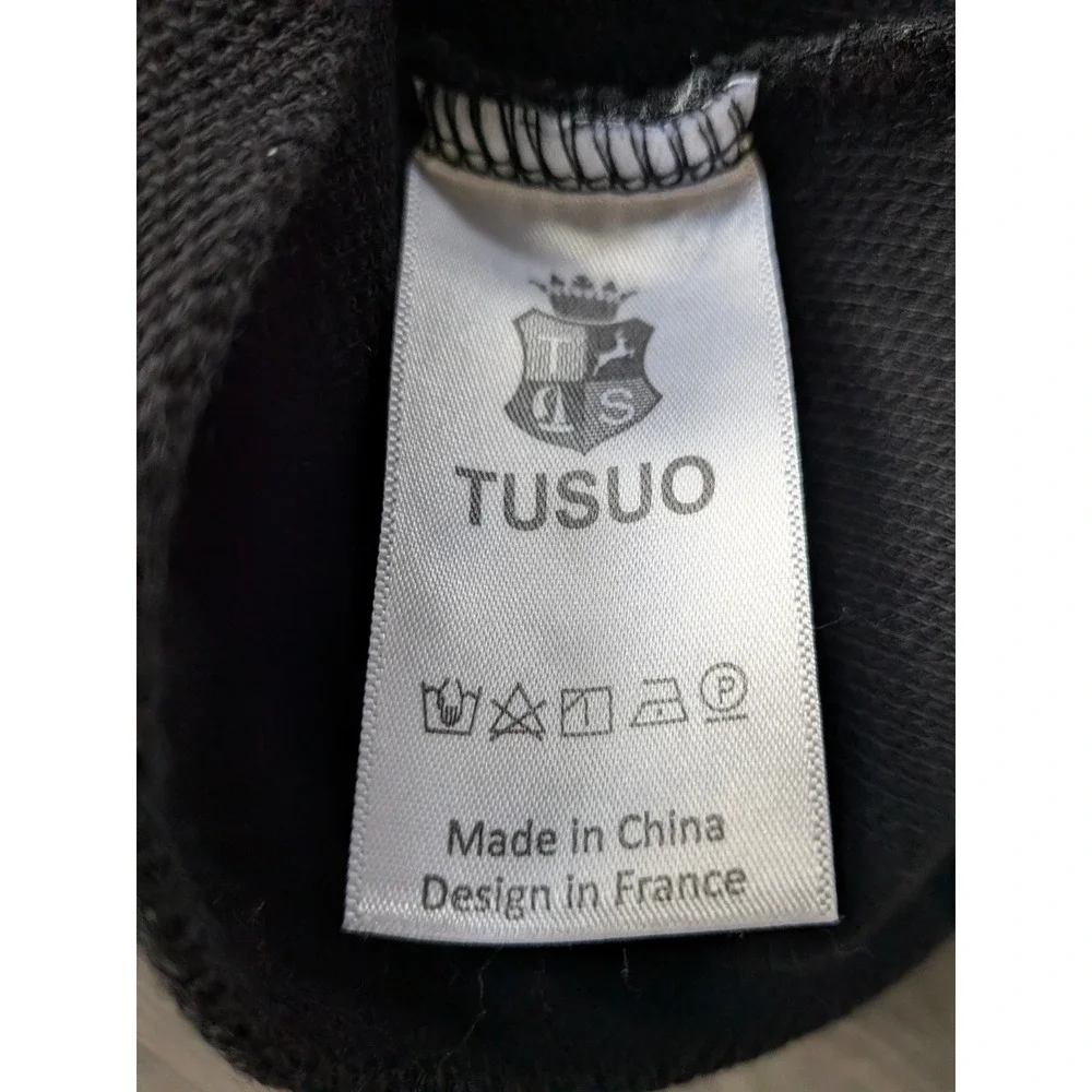 Tusuo Mens USA New York Polo Shirt Black Short Sleeve Embroidered Crest Size L